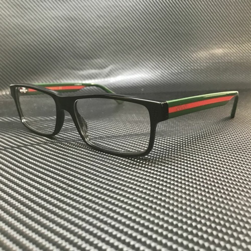 New Gucci Men's Tri Colored Stripe Eyeglasses